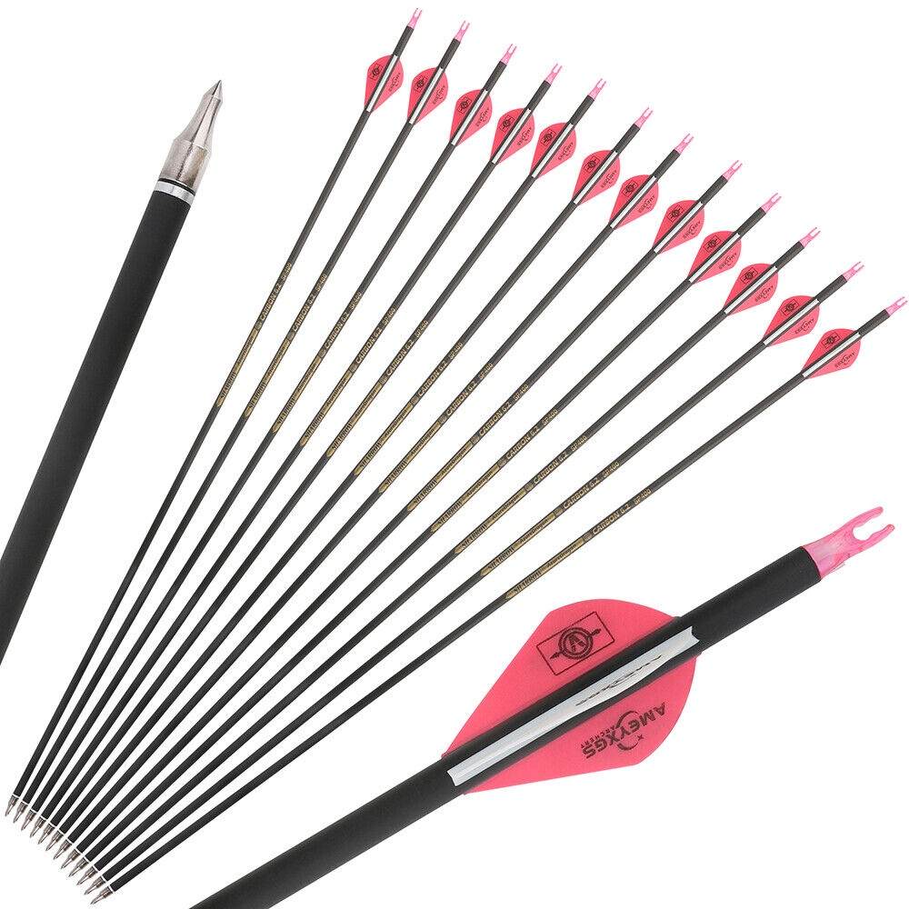 12pc 30 "Pure Carbon Arrow SP300-600 ID6.2mm Recurve bow Archery Composite Archery